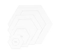 sourcing map Hexagon Quilting Template Set, 1 Inch 2 Inch 3 Inch 4 Inch Acrylic Template for Quilting with Reserved Seam Margin, Clear Templates for DIY Quilting Sewing Crafts