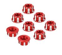 sourcing map Hexagonal Nuts Aluminum M4 RC Wheel Carving Hex Nuts Dustproof Anti-Skid Mount Cap for 1/10 RC Model Car Trucks Off Road Car Upgraded Parts Pack of 8(Red)