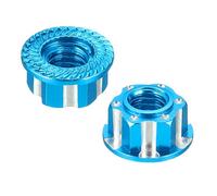 sourcing map Hexagonal Nuts Aluminum M4 RC Wheel Carving Hex Nuts Dustproof Anti-Skid Mount Cap for 1/10 RC Model Car Trucks Off Road Car Upgraded Parts Pack of 2(Sky Blue)