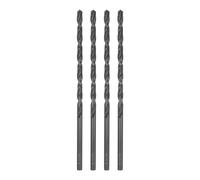 sourcing map High Speed Steel Lengthen Straight Shank Twist Drill Bit Fully Ground Black Oxide 4.2mm Drill Diameter 85mm Total Length 55mm Drill Bit Length Round Shank 4Pcs