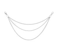 sourcing map Hip Hop Pants Chain, 33/38/48cm Punk Trousers Jeans Chain Three-Layer Link Chains Goth Layered Wallet Pocket Chains for Women Men Clothing Accessories(Silver)