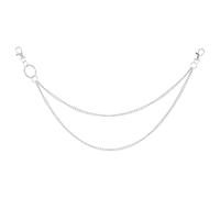 sourcing map Hip Hop Pants Chain, 33/48cm Punk Trousers Jeans Chain Double-Layer Link Chains Goth Layered Wallet Pocket Chains for Women Men Clothing Accessories(Silver)