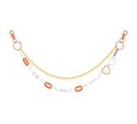 sourcing map Hip Hop Pants Chain, Punk Trousers Jeans Chain Acrylic Heart Shape Double-Layer Link Chains Goth Layered Wallet Pocket Chains for Women Men Clothing Accessories(Orange)