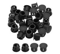 sourcing map Hole Plugs 100pcs 10mm(3/8-Inch) Plastic Plugs for Round Holes Flush Type for Furniture Cabinets Machines Hardware Fencing Post Pipe, Black