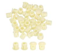sourcing map Hole Plugs 100pcs 6mm(1/4-Inch) Plastic Plugs for Round Holes Flush Type for Furniture Cabinets Machines Hardware Fencing Post Pipe, Beige