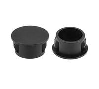 sourcing map Hole Plugs Black Plastic 16mm(5/8-inch) Snap in Locking Hole Tube(15.5-16mm) Steel Furniture Fencing Post Pipe Insert End Caps for Fitness Equipment 50 Pcs