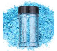 sourcing map Holographic Chunky Glitters, 3.5oz/100g Light Blue Holographic Glitters Powder Mixed Chunky & Fine Flakes Iridescent Sequins for Nail, Hair