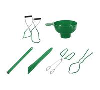 sourcing map Home Canning Kit Tools Set, 6 Pieces Canning Supplies Kits with Canning Jar Lifter Tongs, Can opener, Food clamp, Bubble Popper, Jar Lifter, Canning Funnel, Green