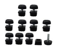sourcing map Home Metal Adjustable Desk Leg Leveling Foot Insert Black 25 x 25mm 4 Sets