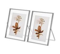 sourcing map Home Picture Frames, 6x8inch Classic Collection Simple Designed Photo Frame with High Definition Glass for Wall Mount and Table Top Display, Silver