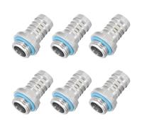 sourcing map Hose Barb Fittings G1/4 x 12mm Thread Male Aluminum Pipe Fitting Adapter for Water Cooling System Pack of 6