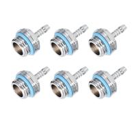 sourcing map Hose Barb Fittings G1/4 x 4mm Thread Male Brass Pipe Fitting Adapter for Water Cooling System Pack of 6