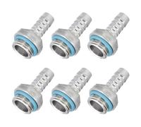 sourcing map Hose Barb Fittings G1/4 x 8mm Thread Male Aluminum Pipe Fitting Adapter for Water Cooling System Pack of 6
