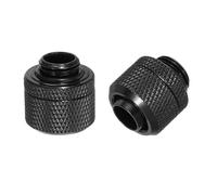 sourcing map Hose Fitting Quick Connector Set G1/4 22x23mm for Water Cooling System Black 2pcs
