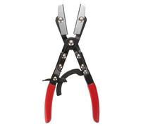 sourcing map Hose Pinch Off Pliers 10" Carbon Steel Automatic Locking Ratcheting Electrophoresis Chrome Plating for Hoses Cars Gas Pipelines Radiators Brakes Coolant, Red