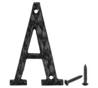 sourcing map House Address Letter, 4.9 Inch Cast Iron Vintage Wall Letter A Outside Letters for Home Street Office Mailbox Sign, Black