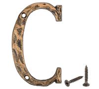 sourcing map House Address Letter, 4.9 Inch Cast Iron Vintage Wall Letter C Outside Letters for Home Street Office Mailbox Sign, Black & Gold