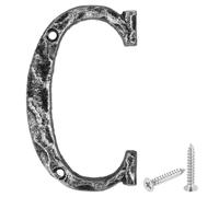 sourcing map House Address Letter, 4.9 Inch Cast Iron Vintage Wall Letter C Outside Letters for Home Street Office Mailbox Sign, Black & Silver