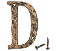 sourcing map House Address Letter, 4.9 Inch Cast Iron Vintage Wall Letter D Outside Letters for Home Street Office Mailbox Sign, Black & Gold