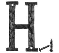 sourcing map House Address Letter, 4.9 Inch Cast Iron Vintage Wall Letter H Outside Letters for Home Street Office Mailbox Sign, Black