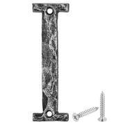 sourcing map House Address Letter, 4.9 Inch Cast Iron Vintage Wall Letter I Outside Letters for Home Street Office Mailbox Sign, Black & Silver