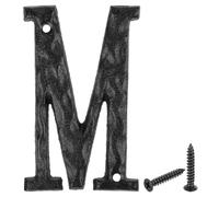 sourcing map House Address Letter, 4.9 Inch Cast Iron Vintage Wall Letter m Outside Letters for Home Street Office Mailbox Sign, Black