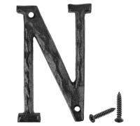 sourcing map House Address Letter, 4.9 Inch Cast Iron Vintage Wall Letter N Outside Letters for Home Street Office Mailbox Sign, Black