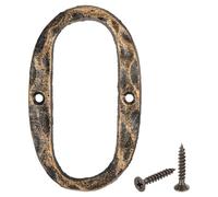 sourcing map House Address Letter, 4.9 Inch Cast Iron Vintage Wall Letter O Outside Letters for Home Street Office Mailbox Sign, Black & Gold