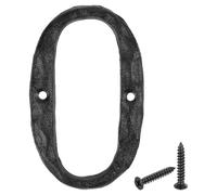 sourcing map House Address Letter, 4.9 Inch Cast Iron Vintage Wall Letter O Outside Letters for Home Street Office Mailbox Sign, Black