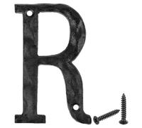 sourcing map House Address Letter, 4.9 Inch Cast Iron Vintage Wall Letter R Outside Letters for Home Street Office Mailbox Sign, Black
