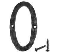 sourcing map House Address Number, 5.5 Inch Cast Iron Vintage Wall Number 0 Outside Numbers for Home Street Office Mailbox Sign, Black