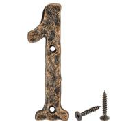 sourcing map House Address Number, 5.5 Inch Cast Iron Vintage Wall Number 1 Outside Numbers for Home Street Office Mailbox Sign, Black & Gold