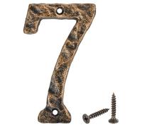 sourcing map House Address Number, 5.5 Inch Cast Iron Vintage Wall Number 7 Outside Numbers for Home Street Office Mailbox Sign, Black & Gold