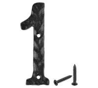sourcing map House Address Number 5.5 Inch Number 1 Black | Cast Iron Vintage Wall Outside Numbers,for Home Street Office Mailbox Sign