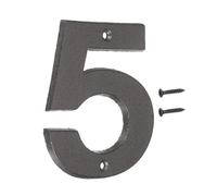 sourcing map House Numbers and Letters, 120mm Cast Iron Metal Vintage Address Numbers for Outside, Solid House Number with Screws for Apartment Office Hotel Room Signs(Number 5)