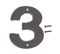 sourcing map House Numbers and Letters, 125mm Cast Iron Metal Vintage Address Numbers for Outside, Solid House Number with Screws for Apartment Office Hotel Room Signs(Number 3)