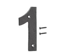 sourcing map House Numbers and Letters, 126mm Cast Iron Metal Vintage Address Numbers for Outside, Solid House Number with Screws for Apartment Office Hotel Room Signs(Number 1)