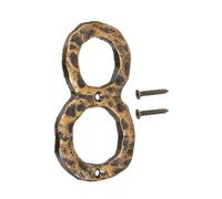 sourcing map House Numbers and Letters, 140mm Cast Iron Metal Vintage Address Numbers for Outside, Solid House Number with Screws for Apartment Office Hotel Room Signs(Number 8, Black Gold)