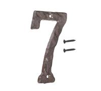 sourcing map House Numbers and Letters, 140mm Cast Iron Metal Vintage Address Numbers for Outside, Solid House Number with Screws for Apartment Office Hotel Room Signs(Number 7, Brown)
