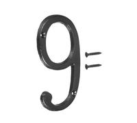 sourcing map House Numbers and Letters, 145mm Cast Iron Metal Vintage Address Numbers for Outside, Solid House Number with Screws for Apartment Office Hotel Room Signs(Number 9)