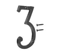 sourcing map House Numbers and Letters, 145mm Cast Iron Metal Vintage Address Numbers for Outside, Solid House Number with Screws for Apartment Office Hotel Room Signs(Number 3)