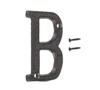 sourcing map House Numbers and Letters, 75mm Cast Iron Metal Vintage Address Letters for Outside, Solid House Number with Screws for Apartment Office Hotel Room Signs(Letter B)
