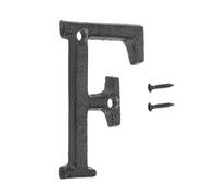 sourcing map House Numbers and Letters, 75mm Cast Iron Metal Vintage Address Letters for Outside, Solid House Number with Screws for Apartment Office Hotel Room Signs(Letter F)