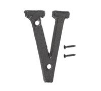 sourcing map House Numbers and Letters, 75mm Cast Iron Metal Vintage Address Letters for Outside, Solid House Number with Screws for Apartment Office Hotel Room Signs(Letter V)