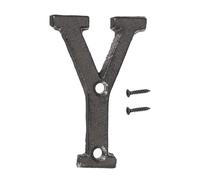 sourcing map House Numbers and Letters, 75mm Cast Iron Metal Vintage Address Letters for Outside, Solid House Number with Screws for Apartment Office Hotel Room Signs(Letter Y)