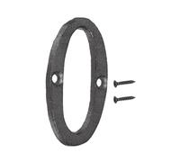 sourcing map House Numbers and Letters, 75mm Cast Iron Metal Vintage Address Numbers for Outside, Solid House Number with Screws for Apartment Office Hotel Room Signs(Number 0)