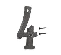 sourcing map House Numbers and Letters, 75mm Cast Iron Metal Vintage Address Numbers for Outside, Solid House Number with Screws for Apartment Office Hotel Room Signs(Number 4)