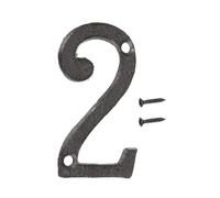sourcing map House Numbers and Letters, 75mm Cast Iron Metal Vintage Address Numbers for Outside, Solid House Number with Screws for Apartment Office Hotel Room Signs(Number 2)
