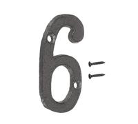 sourcing map House Numbers and Letters, 80mm Cast Iron Metal Vintage Address Numbers for Outside, Solid House Number with Screws for Apartment Office Hotel Room Signs(Number 6)