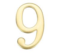 sourcing map House Numbers for Outside, 1.85 Inch Self Adhesive Brass Mailbox Decor Number Stickers for Apartment Office Hotel Room Door Signs(Number 9)